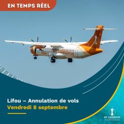 Annulation des vols pour Lifou le vendredi 8 septembre