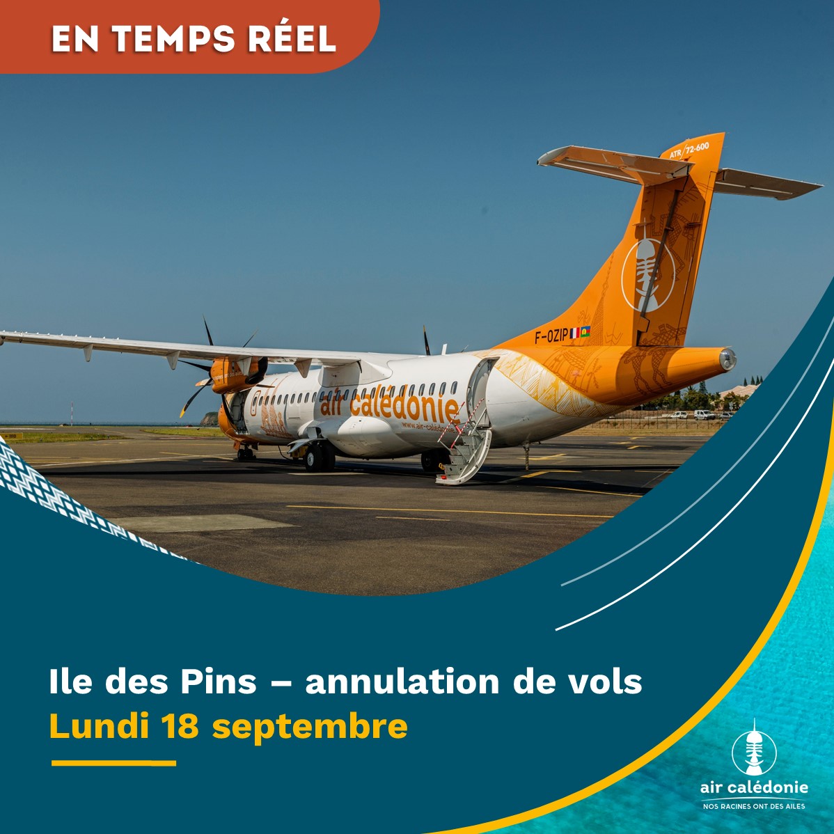 Annulation de vols le 18 septembre pour l'Ile des Pins