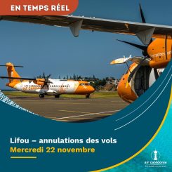 Annulation des vols pour Lifou le mercredi 22 novembre