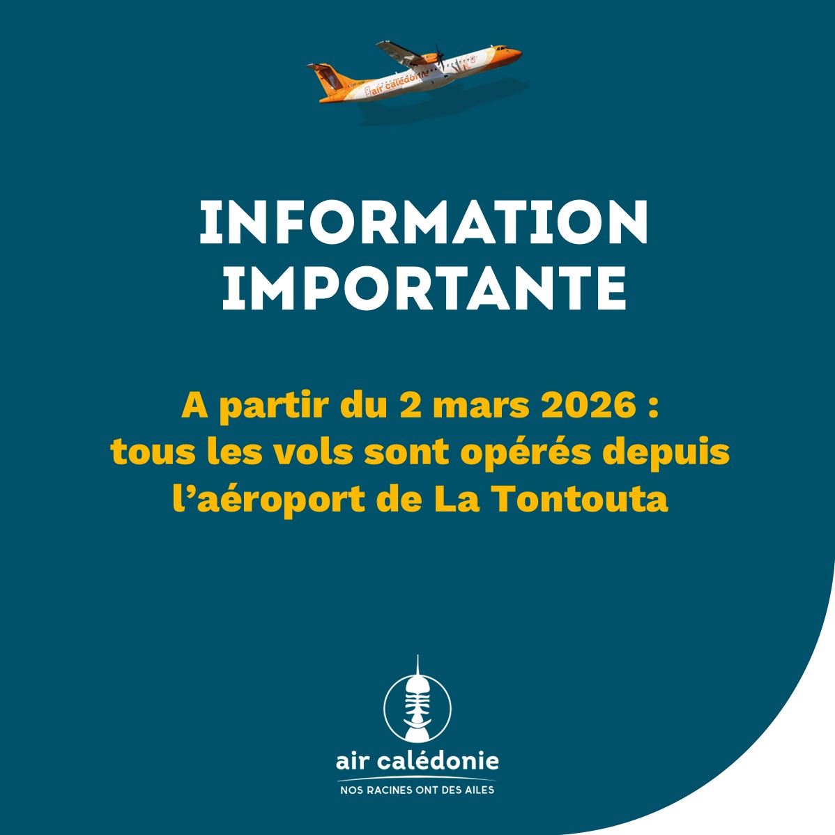 Transfert effectif des opérations à La Tontouta le 2 mars 2026